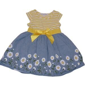 MAX & DAISY Girls Lilt Yellow Striped Dress Size 4